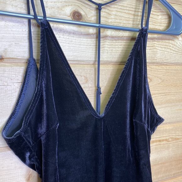 Naked Princess Jordana Bodysuit Charcoal Grey Velvet Size Small NWT - Picture 2 of 9